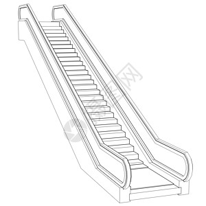 牵引扶梯升降器 电线框架人行道金属建筑学小路工程草图绘画电梯楼梯蓝图图片