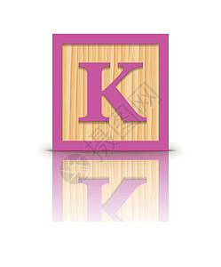 矢量字母 K 木形字母块图片