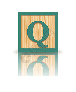 矢量字母Q木形字母块图片