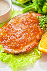 鸡胸炙烤饮食白肉火鸡沙拉辣椒油炸餐厅家禽盘子图片