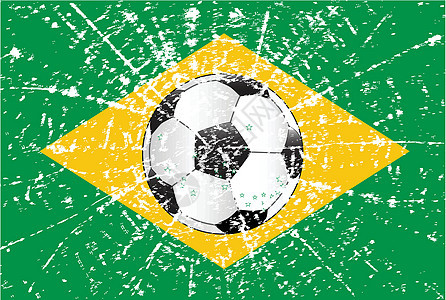 巴西格朗盖足球旗黄色旅游金子旗帜绿色星星拉丁插图国家爱国背景图片