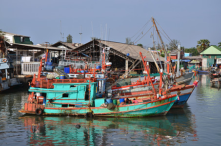 Moored 泰国渔船图片