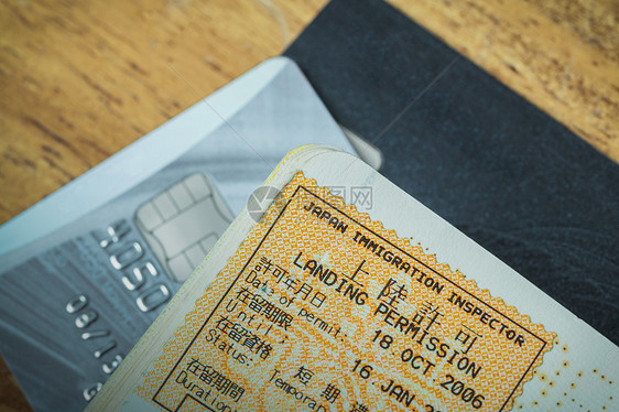 日本护照印章签证和旅行概念的信用卡检查员移民授权旅游风俗假期签名游客邮票图片