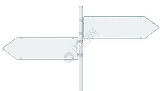 路标标志 2箭商业邮政白色金属空白框架指导运输插图交通图片