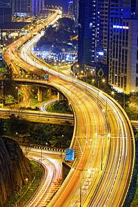 夜间在香港的交通街道中心运动建筑学景观公共汽车高峰商业市中心运输图片
