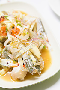 蔬菜开胃菜螃蟹水果文化烹饪木瓜树叶辣椒植物餐厅午餐图片