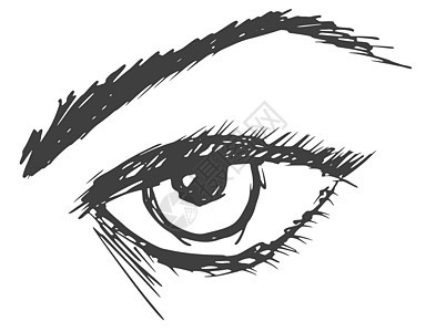 人眼棕色眼影插图草图睫毛女性女士成人眼球皮肤背景图片