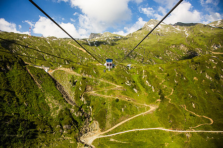 电梯活动竞争旅行运动员建造平衡电缆降雪运动高山图片