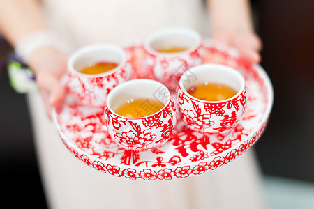 喜庆日的中国茶杯图片