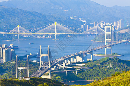 香港桥景观城市金融海岸天际天空旅游游客运输建筑图片