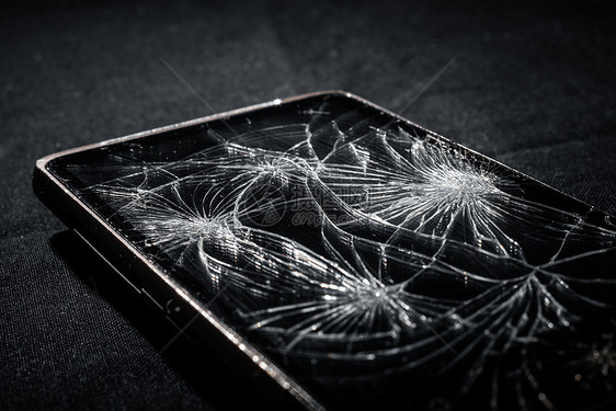 断开屏幕的智能手机粉碎电脑裂缝黑色事故现场设备商业事故碰撞移动图片
