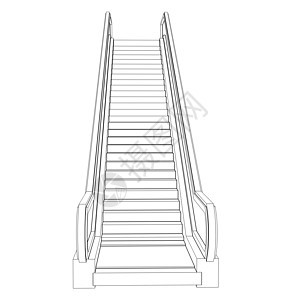 牵引扶梯升降器 电线框架蓝图小路人行道金属工程草图电梯建筑学楼梯运输图片