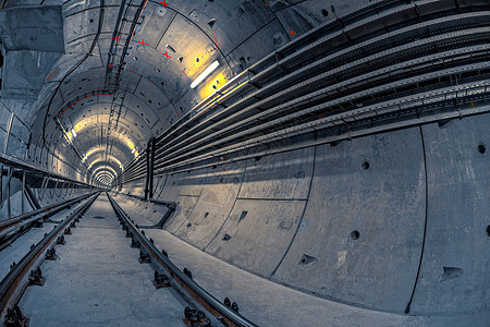 地铁的地下隧道过境管子管道城市火车技术金属速度线条建造图片