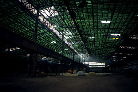 正在建造的大型工业大楼房间工厂圆顶框架窗户大厅玻璃技术地面金属图片