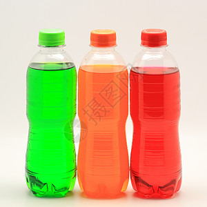 软饮料红色塑料瓶子橙子可乐碳酸苏打绿色玻璃果汁图片