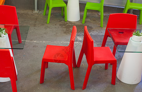 红椅子红色等候茶几家具绿色咖啡塑料图片