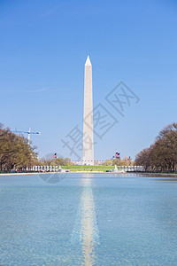 华盛顿新反射泳池纪念碑旅游地标首都历史性柱子反射池公园池塘大理石爱国图片