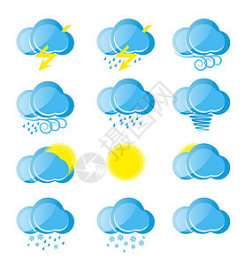 天气图标风暴晴天季节气象技术阳光天空太阳空气闪电图片