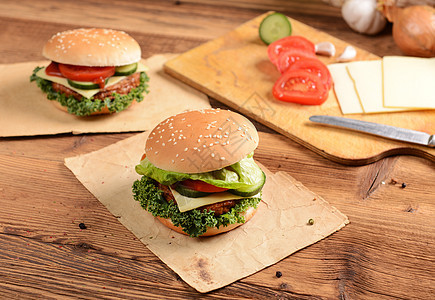 汉堡人课程汉堡蔬菜包子小吃主食牛扒产品面包芝士图片