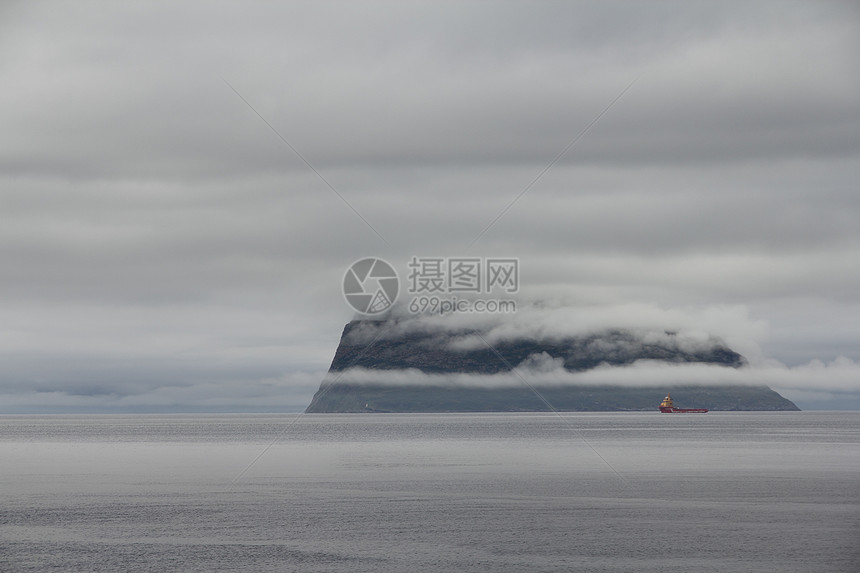 福吉湾海洋海景风景地平线峡湾岩石天空爬坡旅行场景图片