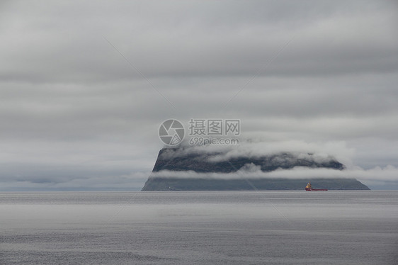 福吉湾海洋海景风景地平线峡湾岩石天空爬坡旅行场景图片