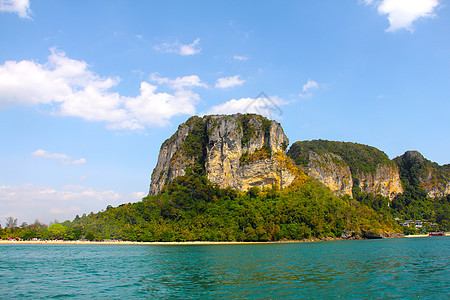 泰国岛泰国天空海洋风景石灰石娱乐异国石头海浪悬崖热带图片