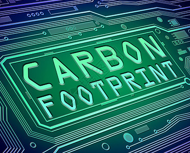 碳足迹概念气候变化温室气候木板电子产品脚印电气生产插图生态图片