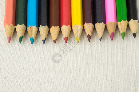 新彩色笔纸画笔木头橙子蓝色铅笔工具艺术家学校绘画调色板图片