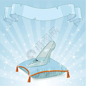水晶拖鞋背景插图免版税脚跟故事婚礼绘画艺术品卡通片枕头新娘图片