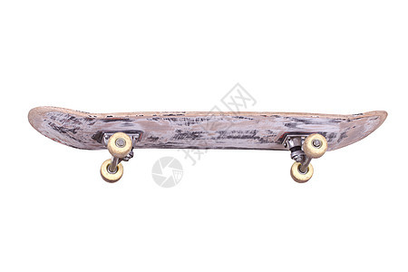 旧用木制滑板平衡车轮木头滑冰甲板闲暇轮子娱乐木板黑色图片