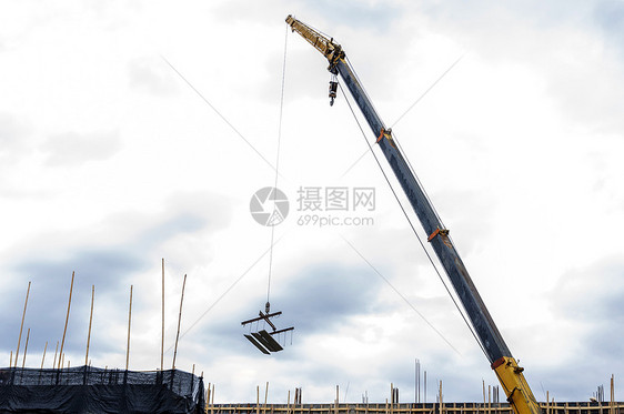 Crane 吊吊吊式混凝土板电缆机械钢筋混凝土工业盘子住房平衡工具绳索图片