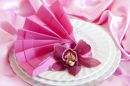 高级折纸纸巾婚礼花朵折叠桌子午餐圣餐洗礼餐巾纸餐饮派对图片