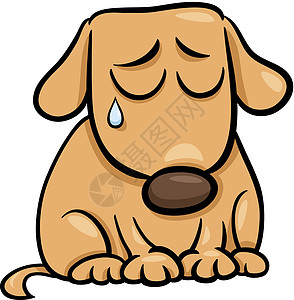 悲伤的狗狗漫画插图图片