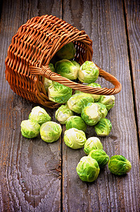 布鲁塞尔芽褐色素食食物营养绿色健康饮食球芽甘蓝饮食灰色图片