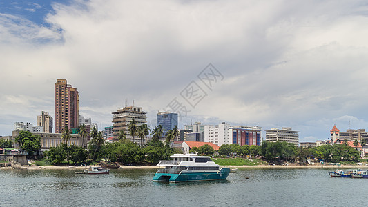 达累斯萨拉姆的海岸海洋太阳天空支撑渔民场景图片