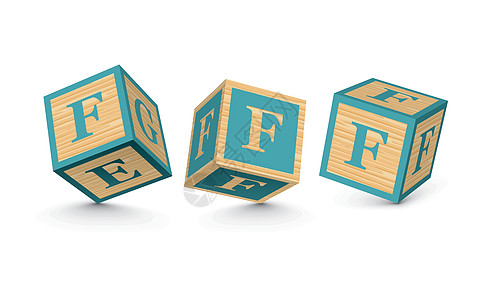 矢量字母F木形字母块商业表演字体联盟游戏艺术教育乐趣盒子彩虹图片