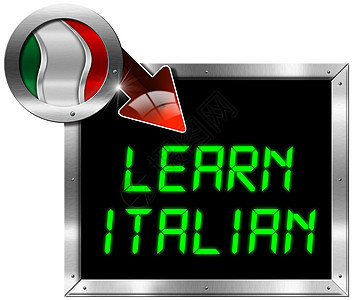 学习意大利语 - 金属广告牌图片