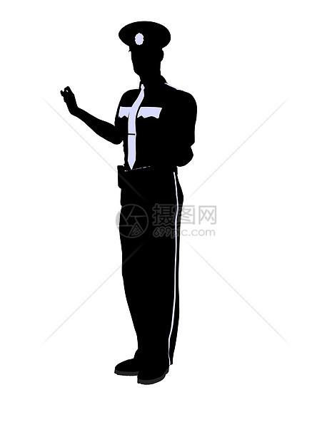 男警官 I 说明Silhouette部门巡逻员法律执法艺术剪影警察男人插图徽章图片