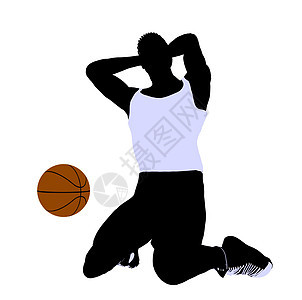非洲裔美国篮球运动员 I 说明 Silhouette运动插图男生剪影男人团队棕球男性图片