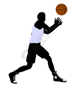 非洲裔美国篮球运动员 I 说明 Silhouette男生剪影棕球运动男性男人团队插图图片