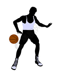 男性篮球玩家 I 说明 Silhouette棕球男人男生运动团队插图剪影背景图片