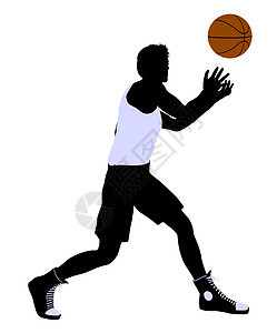 男性篮球玩家 I 说明 Silhouette男人团队剪影男生棕球运动插图图片