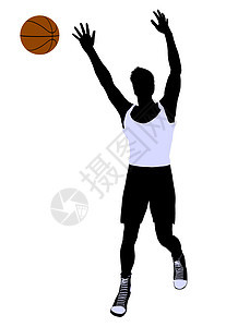 男性篮球玩家 I 说明 Silhouette运动男人棕球团队剪影插图男生图片