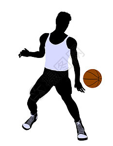 男性篮球玩家 I 说明 Silhouette插图棕球男人团队运动男生剪影图片