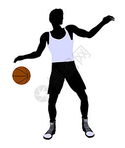 男性篮球玩家 I 说明 Silhouette剪影男生插图团队男人运动棕球图片