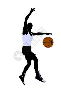 非洲裔美国篮球运动员 I 说明 Silhouette棕球运动男生插图男人剪影男性团队图片