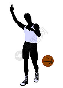 男性篮球玩家 I 说明 Silhouette团队棕球男人剪影男生运动插图图片