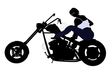 女性比克双轮越野车插图女士摩托车自行车菜刀剪影耐力赛背景图片