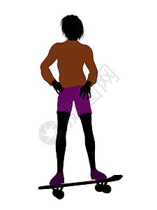 男性滑板机男人运动滑板剪影男生插图图片