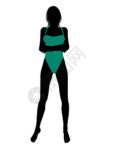 女性泳衣轻光灯演员海滩舞蹈舞蹈家女士体操剪影游泳池芭蕾舞插图图片